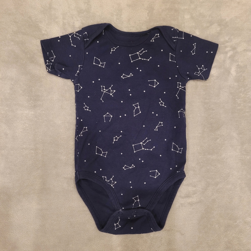 🧸4/20$ Petit Lem Midnight Blue Starry Bodysuit 18M Constellations Baby